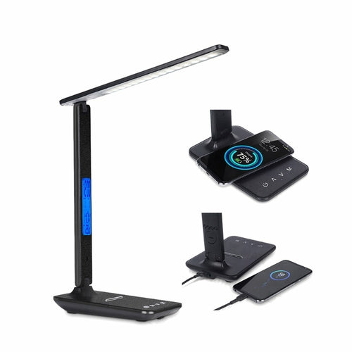 3-in-1 LED Lamp with Wireless Charger, Clock & Thermometer – image 2