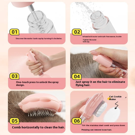 2-in-1 Self-Cleaning Pet Brush with Spray – image 2