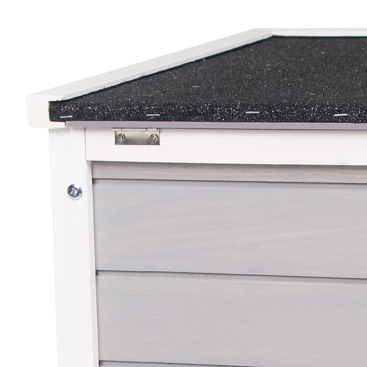 Wooden Rabbit Hutch with Waterproof Hinged Roof – Grey – image 5