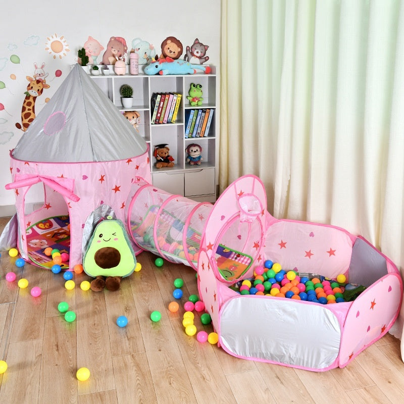 Kids' Castle Play Tent with Tunnel & Ball Pit – image 8