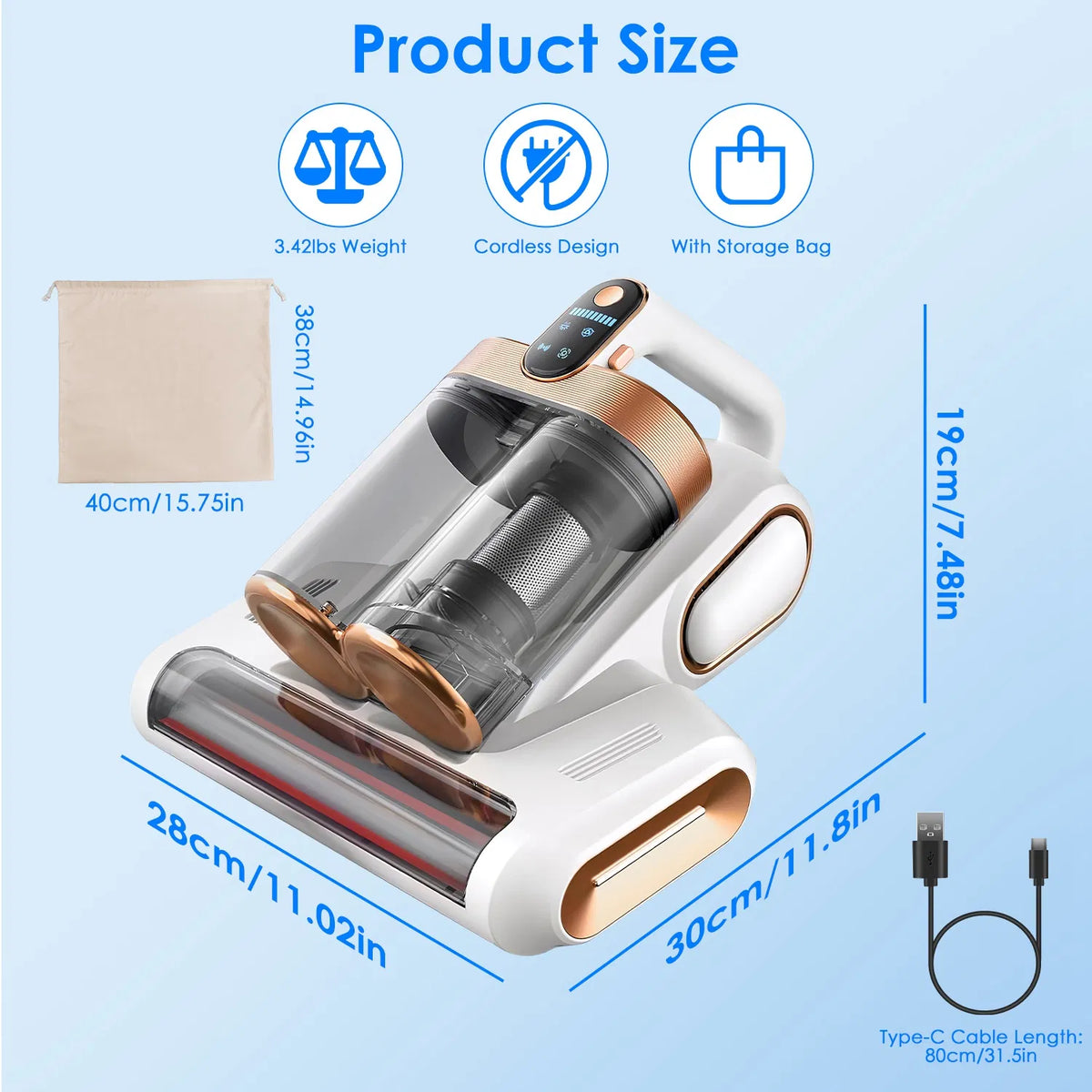 Cordless Mattress Vacuum Cleaner with UV-C Light – image 6