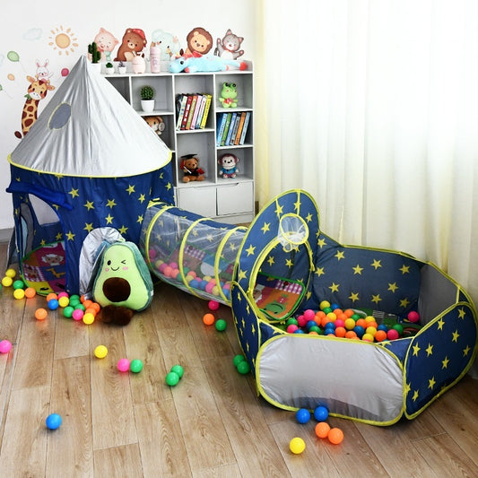 Kids' Castle Play Tent with Tunnel & Ball Pit