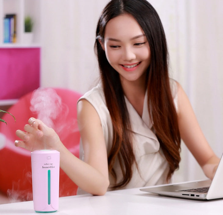 Mini Ultrasonic Humidifier Cup with 7-Colour Light – image 6
