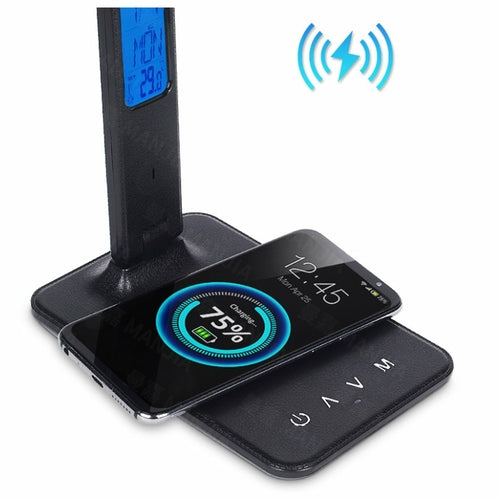 3-in-1 LED Lamp with Wireless Charger, Clock & Thermometer – image 4