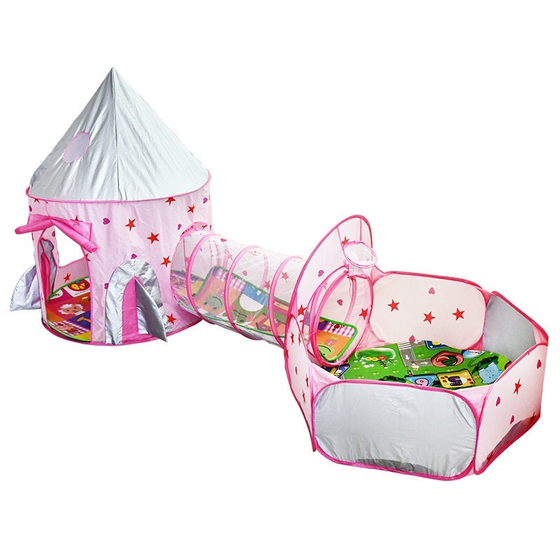 Kids' Castle Play Tent with Tunnel & Ball Pit – image 4