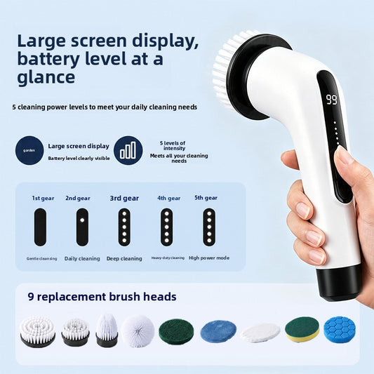 Cordless Electric Spin Scrubber with 6 or 9 Brush Heads