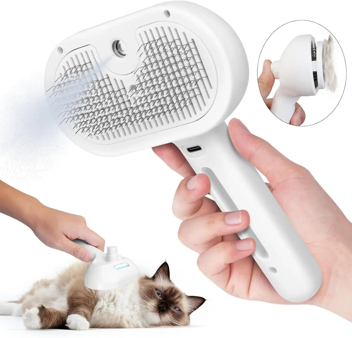 Steam Pet Grooming Brush with Water Mist