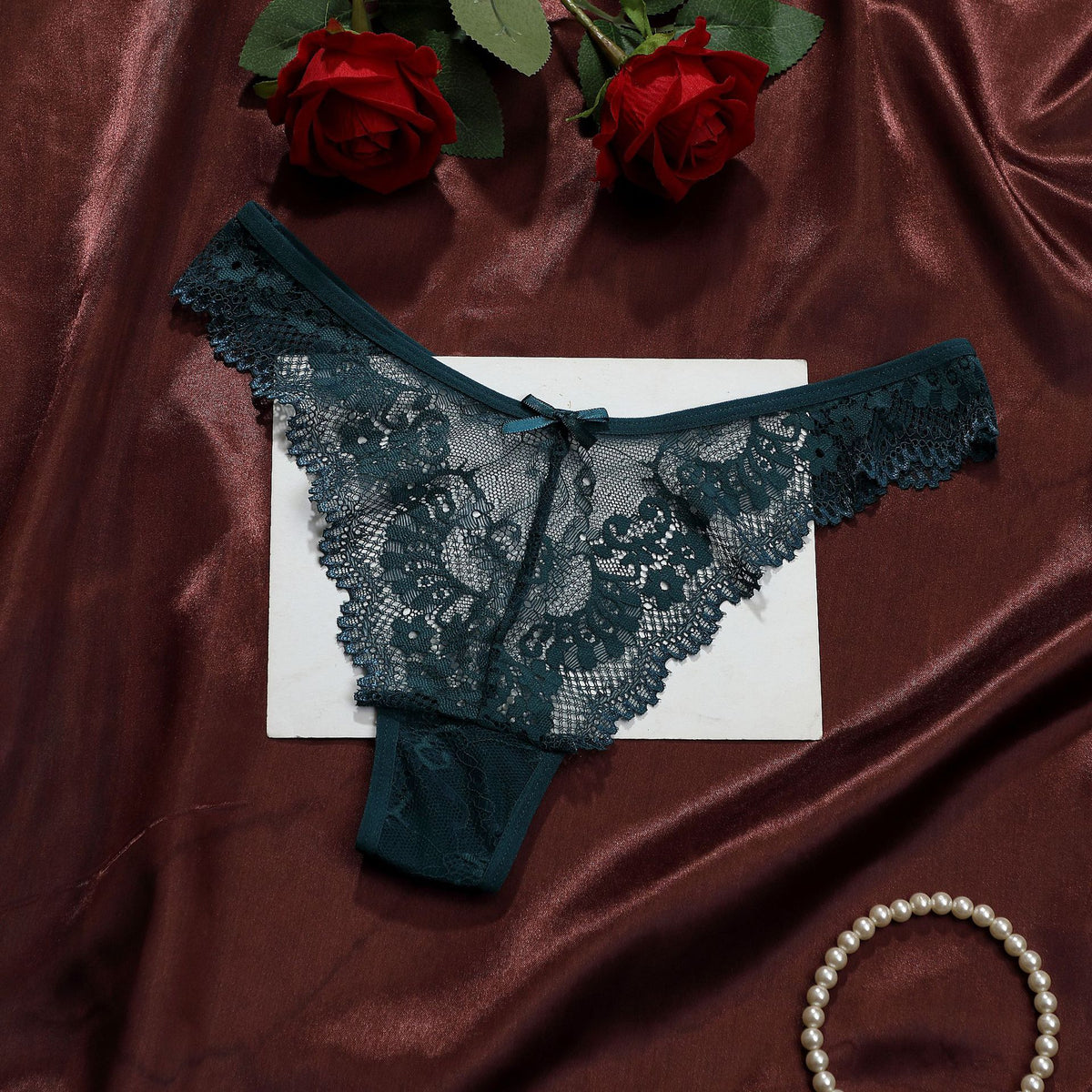 Lace Jacquard Thong – image 24