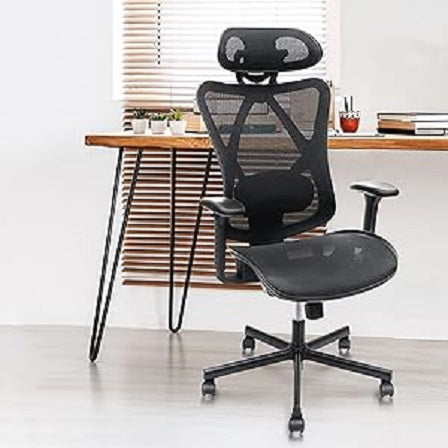Ergonomic Mesh Office Chair with Lumbar Support & Headrest – image 10