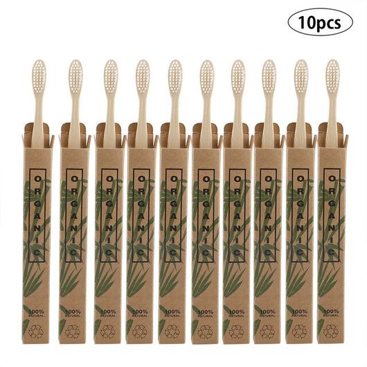 Bamboo Toothbrushes – Pack of 10 – image 8