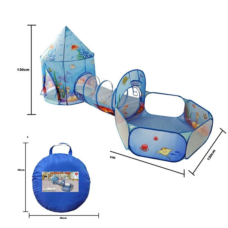 Kids' Castle Play Tent with Tunnel & Ball Pit – image 3