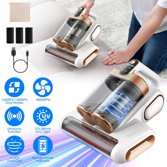 Cordless Mattress Vacuum Cleaner with UV-C Light