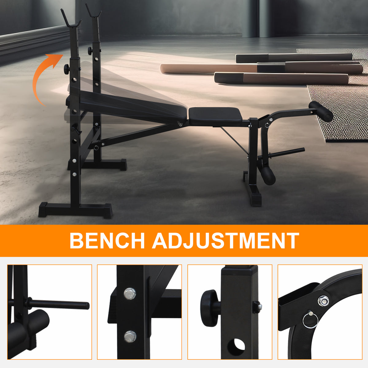 Folding Weight Bench with Squat Rack – image 3