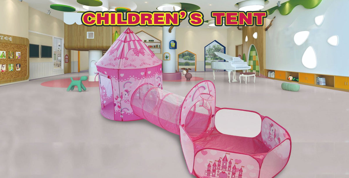 Kids' Castle Play Tent with Tunnel & Ball Pit – image 7