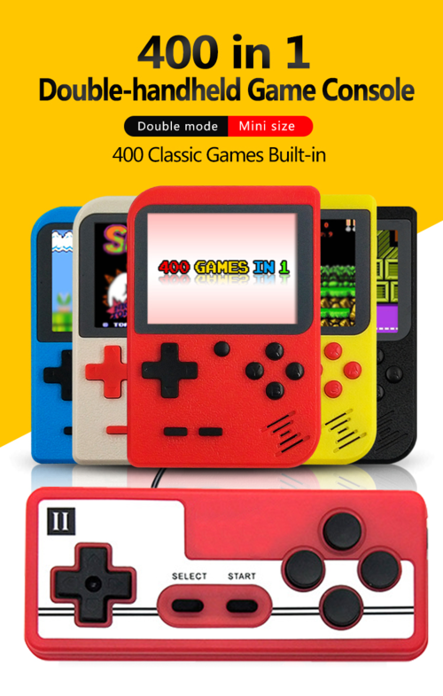 Retro Handheld Game Console – 3" Screen, 400 Games