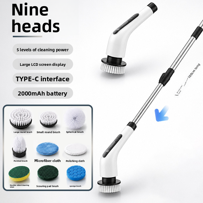 Cordless Electric Spin Scrubber with 6 or 9 Brush Heads – image 5