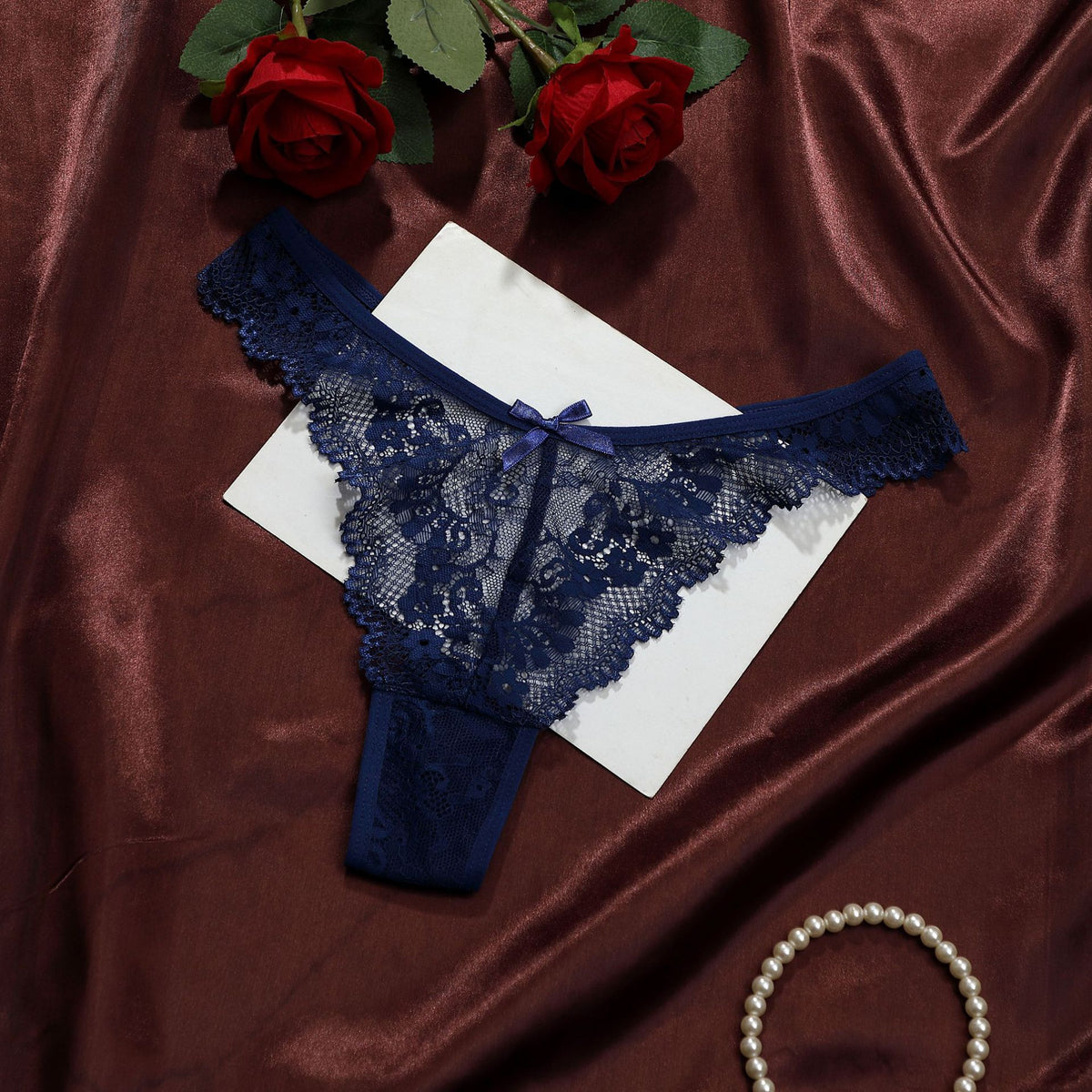 Lace Jacquard Thong – image 16